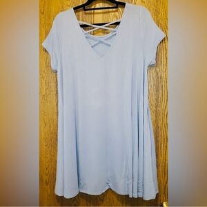 Criss-Cross shorty Tunic Dress - Radiant Grey